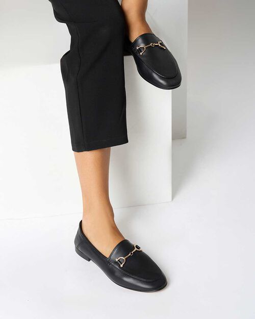 WOMEN SHOES MOCASSINS LEATHER NERO, BLACK