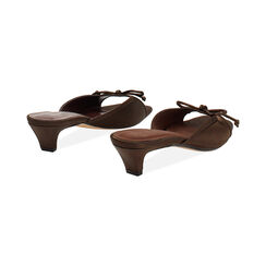Mules open toe donna testa di moro in raso, tacco 4 cm, Primadonna, 254927801RSMORO035, 004 preview