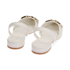 Ballerines slingback blanches avec baguette, SPECIAL WEEK, 194987401EPBIAN037, 004 preview