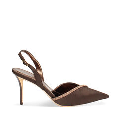 D&eacute;collet&eacute; slingback testa di moro tacco 8,4 cm, Primadonna, 272131404RSMORO035, 001a