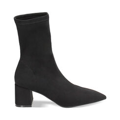 Tronchetto nero in tessuto, tacco largo 6 cm, Primadonna, 242121501LYNERO035, 001 preview