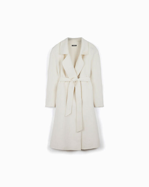 Manteau cr&egrave;me en tissu avec des d&eacute;tails &eacute;l&eacute;gants, CREAM