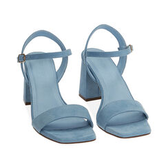 Sandalias celeste en microfibra, tacón 7 cm , Primadonna, 194946332MFCELE040, 002 preview