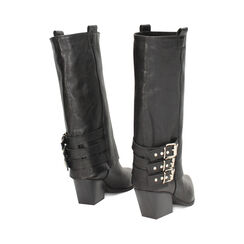 Tronchetti texani in pelle lavata neri con tacco 6 cm, Primadonna, 261020629PANERO036, 003 preview