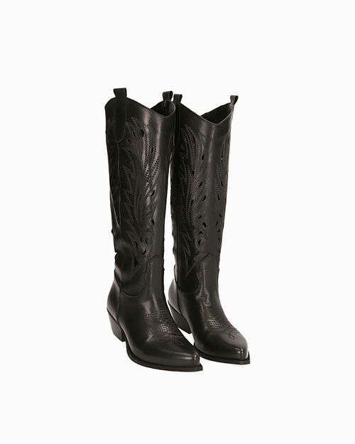 CHAUSSURES POUR FEMMES BOTTE PEAU NERO, BLACK