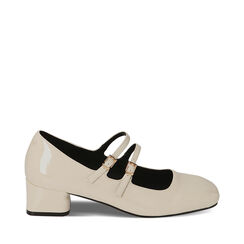 Décolleté panna in vernice, tacco 4 cm, Primadonna, 224907902VEPANN036, 001a