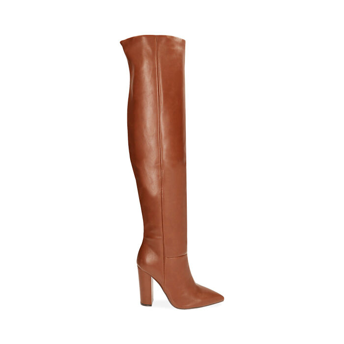 Stivali donna overknee marroni tacco 9 5 cm Primadonna Collection