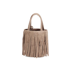 Mini bag con frange taupe in camoscio, Primadonna, 260805168CMTAUPUNI, 005 preview