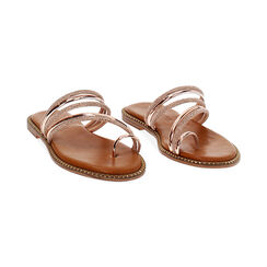 Sandali bassi donna rosa oro a specchio con pietre, Primadonna, 254965518SRRAOR036, 003 preview