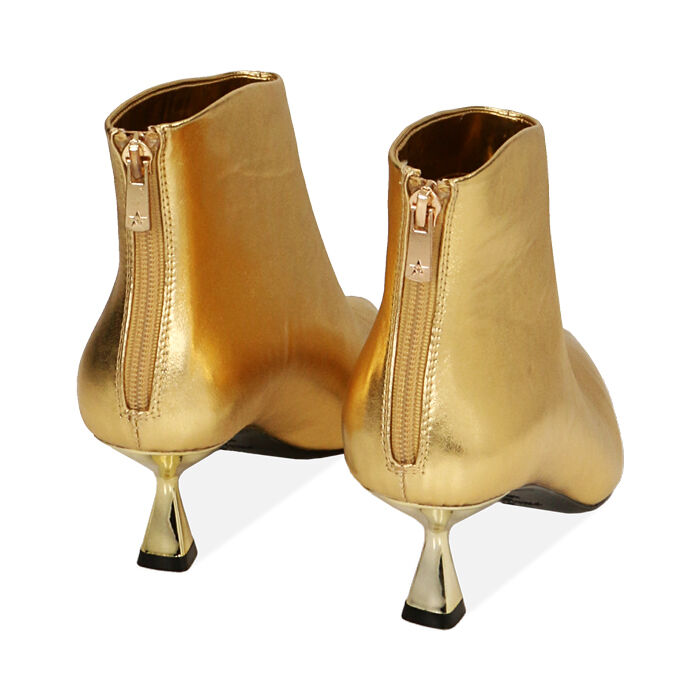 Ankle boots donna oro laminato tacco 5 5 cm Primadonna Collection