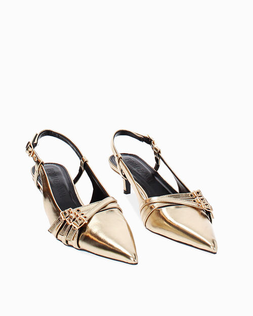 Escarpins slingback dor&eacute;s &eacute;l&eacute;gants, GOLD