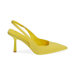 Slingback gialle in lycra, tacco 7,5 cm , Primadonna, 192161201LYGIAL036, 001 preview