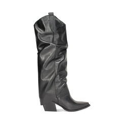 Texani neri in pelle con gambale morbido, Primadonna, 24A500916PENERO036, 001 preview
