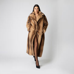 Cappotto in pelo sintetico lungo marrone, Primadonna, 26B404801FUMARRM, 003 preview