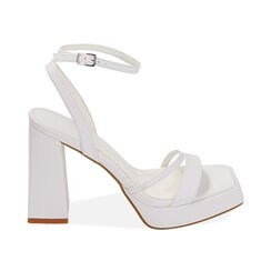 Sandali bianchi, tacco 10 cm, Primadonna, 212197001EPBIAN040, 001 preview