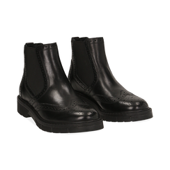 Chelsea boots neri in pelle di vitello, Stivaletti, 147723704VINERO036, 002 preview