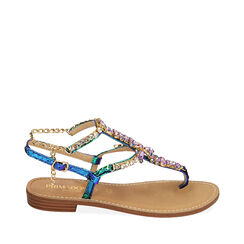 Sandali infradito celesti stampa vipera, Primadonna, 214916851EVCELE035, 001a