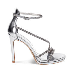 Sandalia con tac&oacute;n mujer plateados de fiesta, Primadonna, 252133421LPARGE035, 001a