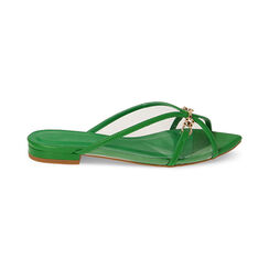 Sandali flat verdi in pvc, Primadonna, 192114103EPVERD036, 001 preview