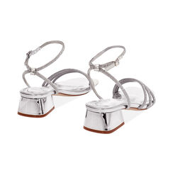 Sandales &agrave; talon argent&eacute; scintillant 5,5 cm, Primadonna, 274911202LPARGE035, 004 preview