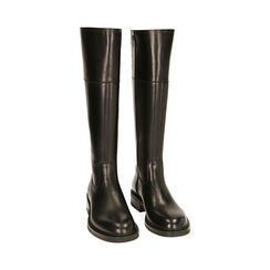 Stivali flat neri in pelle, tacco 3,5 cm , Primadonna, 20N406605PENERO036, 002 preview