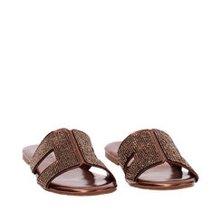 Sandaletto con tomaia laminata in strass color bronzo, Primadonna, 254933971LPBRON035, 002a