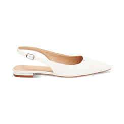 Bailarinas destalonadas blancas elegantes, Zapatos, 274906001EPBIAN035, 001 preview