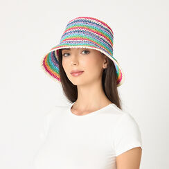 Sombrero mujer multicolor en rafia, Primadonna, 25J909430RFMULTUNI, 002a