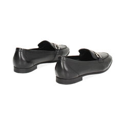 Mocassin noir en cuir, Chaussures, 257725524PENERO036, 004 preview