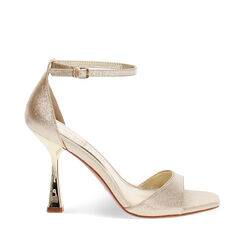 Sandali oro tacco 9,5 cm scintillanti, Primadonna, 274961217SGOROG035, 001a