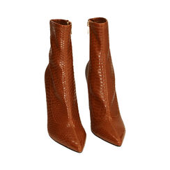 Ankle boots cognac stampa pitone, tacco 11 cm , Primadonna, 204966310PTCOGN040, 002 preview