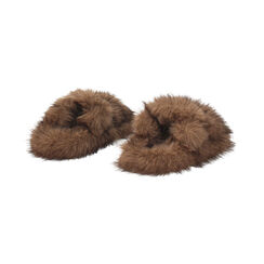 Zapatillas de casa marrones de pelo sintético con suela de goma, Primadonna, 264753201FUMARR035, 005 preview