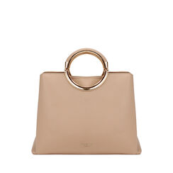 Bolso de mano beige con bandolera removible, Primadonna, 272323636EPBEIGUNI, 001a
