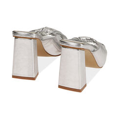 Mules argento, tacco 8,5 cm , SPECIAL PRICE, 192142202LMARGE036, 004 preview