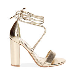 Sandali oro in laminato, tacco 10,5 cm, Primadonna, 232760851LMOROG035, 001 preview