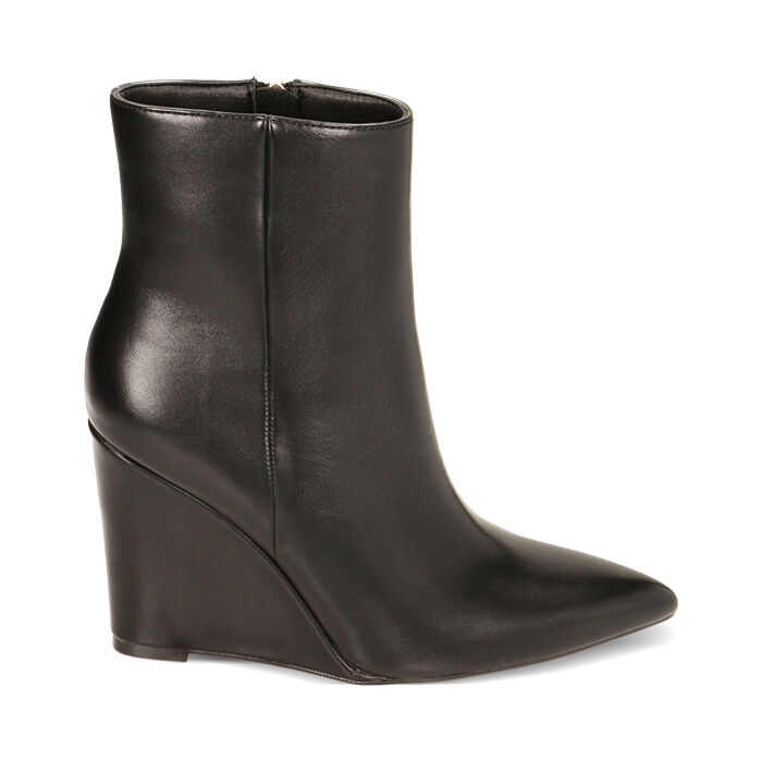 Bottines noires talon compens 9.5 cm Primadonna Collection