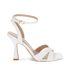 Sandalo bianco con braccialetto, tacco 9,5 cm, Primadonna, 252101906EPBIAN035, 001a