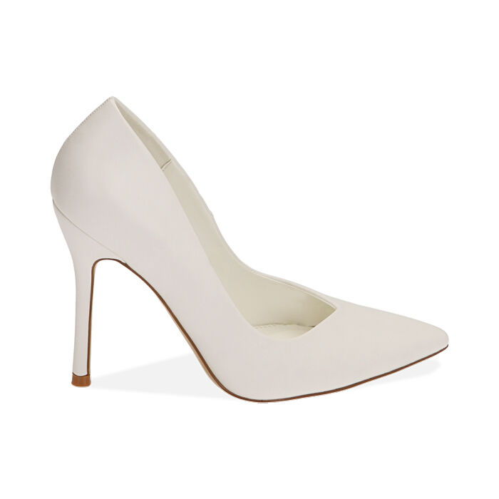 Décolleté bianche, tacco 10,5 cm, Primadonna, 212186102EPBIAN036