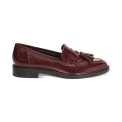 Mocassini bordeaux in naplak con suola in gomma, Primadonna, 26D532701NPBORD036, 001 preview