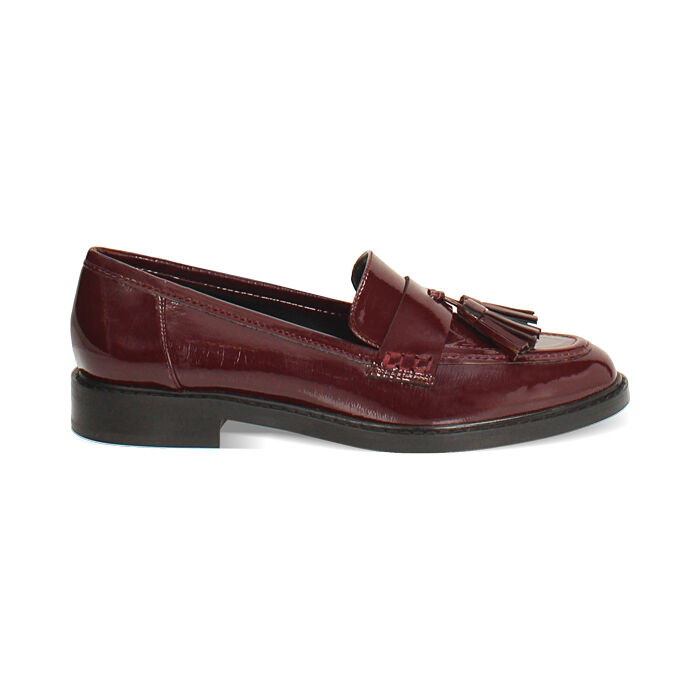 Mocassini bordeaux in naplak con suola in gomma, Primadonna, 26D532701NPBORD036