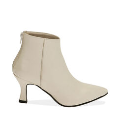 Ankle boots panna in pelle, tacco 7 cm  , SPECIAL SALE, 18A560030PEPANN037, 001a