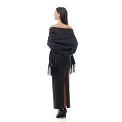 Pashmina nera glitter, 24B401101TSNEROUNI, 002a