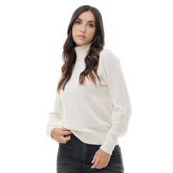 Maglia panna con collo alto, Primadonna, 24U423770TSPANNS, 001a