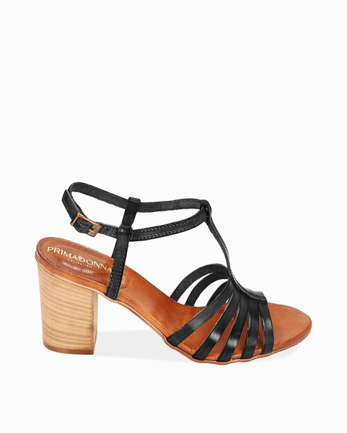 WOMEN SHOES SANDAL COW LEATHER NERO, BLACK