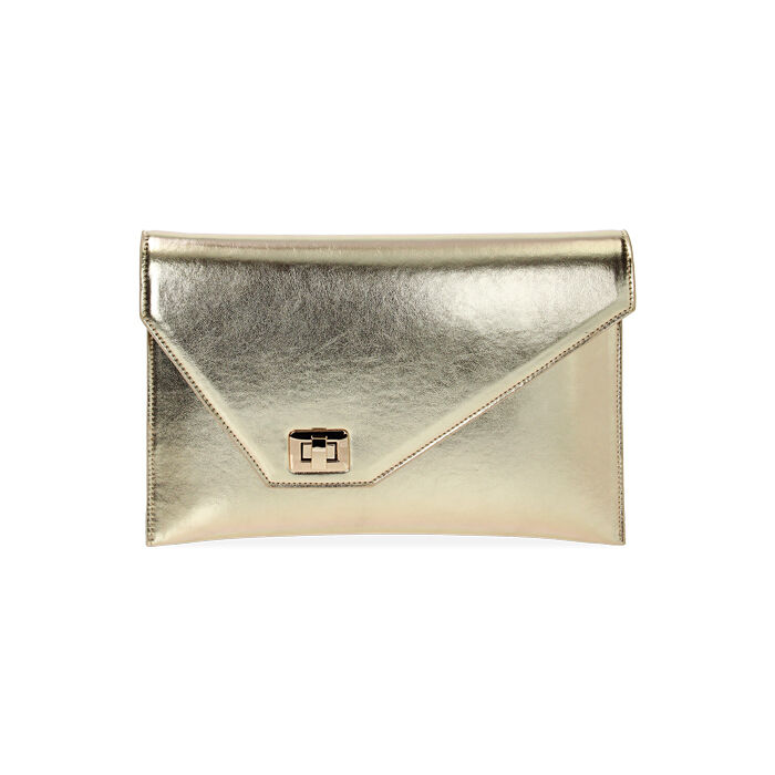 Pochette femme doree en lamine Primadonna Collection