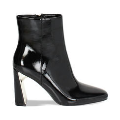 Tronchetto nero in naplak, tacco largo 9 cm, Primadonna, 244901701NPNERO036, 001 preview