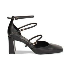 Décolleté open shank nere, tacco 7,2 cm, Primadonna, 242101802EPNERO038, 001 preview