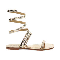 Sandali bassi oro in pitone, Primadonna, 234986611PTOROG037, 001 preview