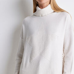 Maglione maxi beige con frange, Primadonna, 22U535933TSBEIGUNI, 006 preview
