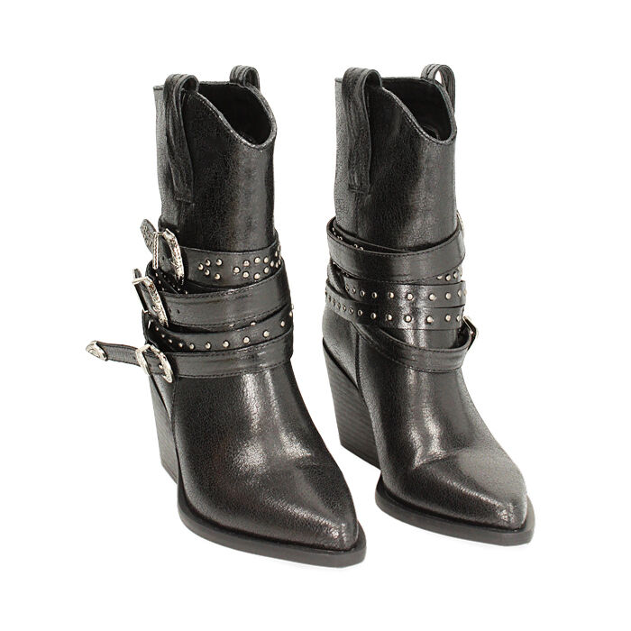 Tronchetto texano nero outlet